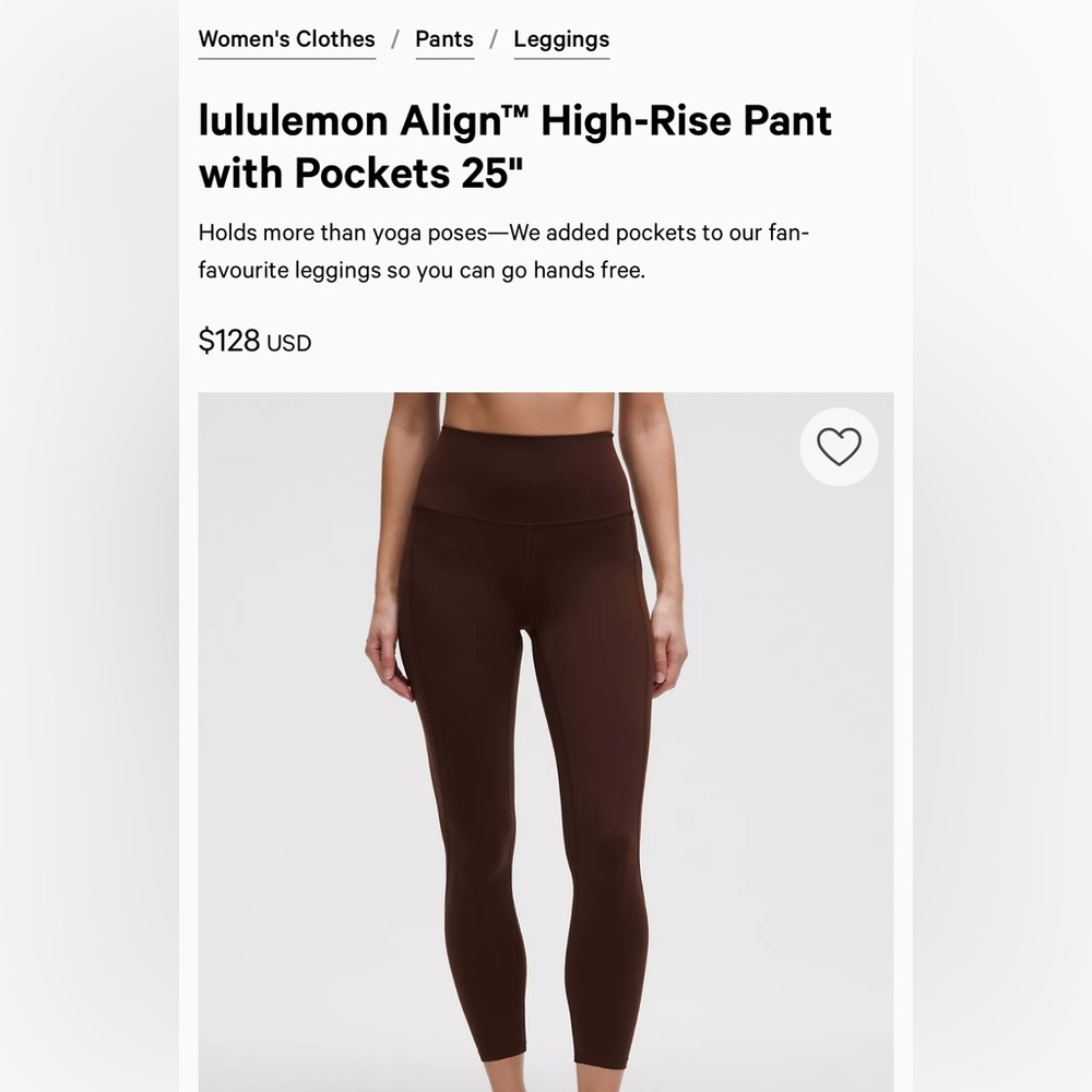 LULULEMON Align High Rise Pant with Pockets 25”